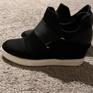 Ladies black wedges